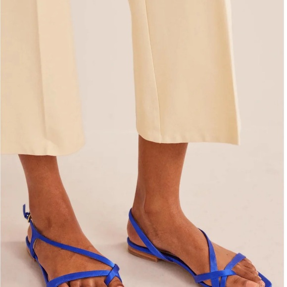 Boden Satin Strapy Flats Prom Dress shoes Royal Blue Size 38 US Womens 7 Formal - Picture 7 of 7